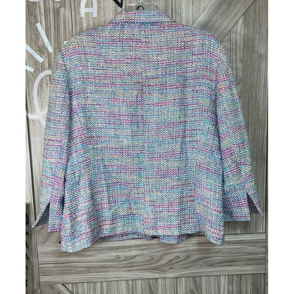 Doncaster Blazer 3 Button Silk Blend Tweed Long‎ Sleeve MultiColor Size 16 - Picture 5 of 7
